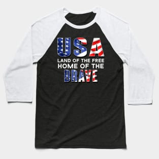 USA Land of the Free Home of the Brave Baseball T-Shirt